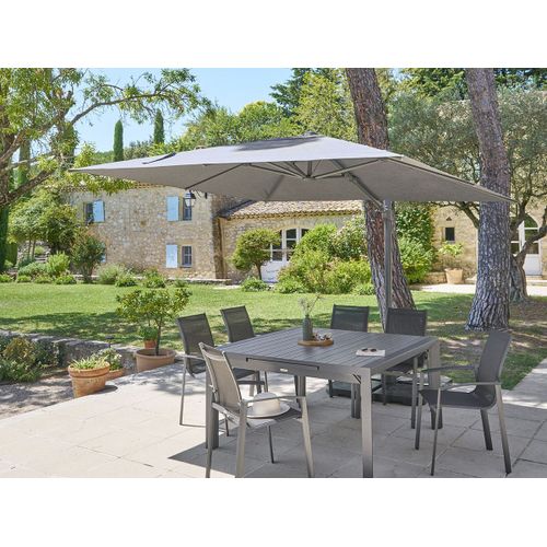 Parasol Déporté Carré Melhia Anthracite - 3 X 3 M - Hespéride
