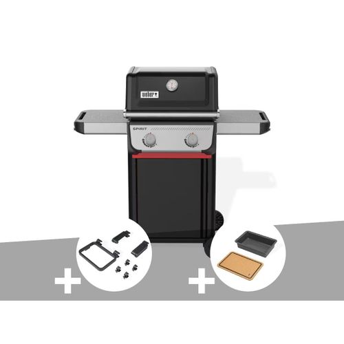 Barbecue à gaz Spirit E-210 + Set d'accessoires clipsables Weber Works + Bac et planche à découper Weber Works - Weber