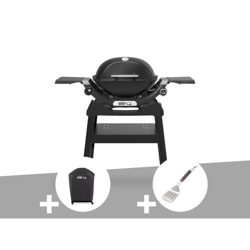 Barbecue à gaz Q 1200N noir avec pied + Housse + Spatule - Weber