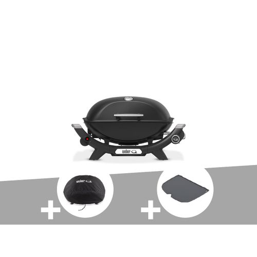 Barbecue à gaz Q 2100N noir + Housse + Plancha (1/2) - Weber