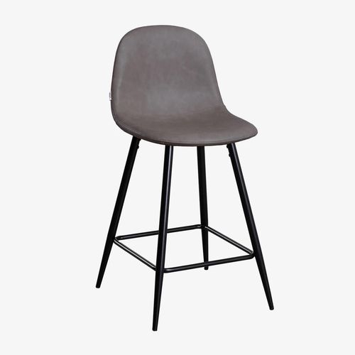 Pack De 2 Tabourets Hauts En Simili Cuir Glamm Noir ¿65 Cm Gris Anthracite