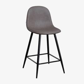 Pack De 2 Tabourets Hauts En Simili Cuir Glamm Noir ¿65 Cm Gris Anthracite