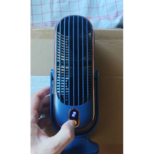 Ventilateur de Climatisation Portable 1pc avec Doubles Moteurs, Refroidissement à 5 Vitesses, Souffleur Enveloppant à 720°, Rechargeable par USB, Grande Batterie, Idéal pour le Bureau, les Voyages, le