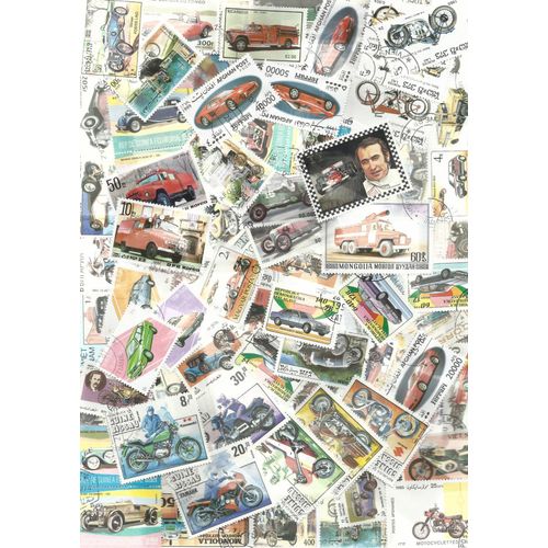 100 Timbres Différents Thème Auto Moto Camion