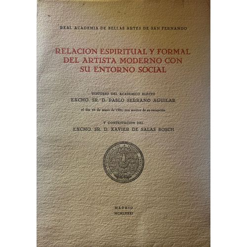 Relation Espiritual Y Formal Del Artista Moderno Con Su Enterno Social