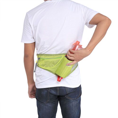 Sac banane de sport respirant avec poche a la taille et bouilloire (vert fruit)