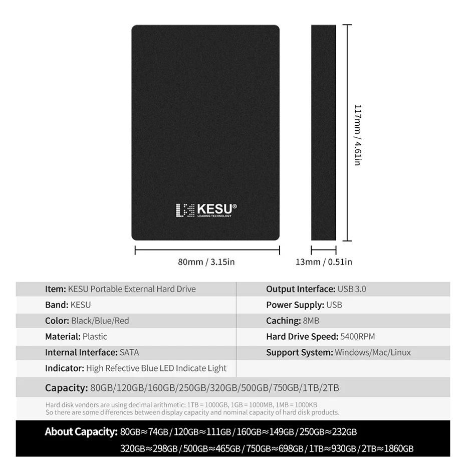 Disque dur externe HDD Portable usb 3.0 de 2.5 pouces, avec capacit de stockage de 320 go/500 go/750 go/1 to, Compatible pour PC, Mac, ordinateur de bureau, MacBook-160 Go-Bleu image 6 | Rakuten