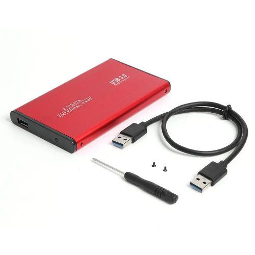 Boîtier de disque dur externe 2.5 pouces en alliage d'aluminium, USB 2.0 vers SATA, pour SSD de 2.5 pouces-Rouge USB 3.0