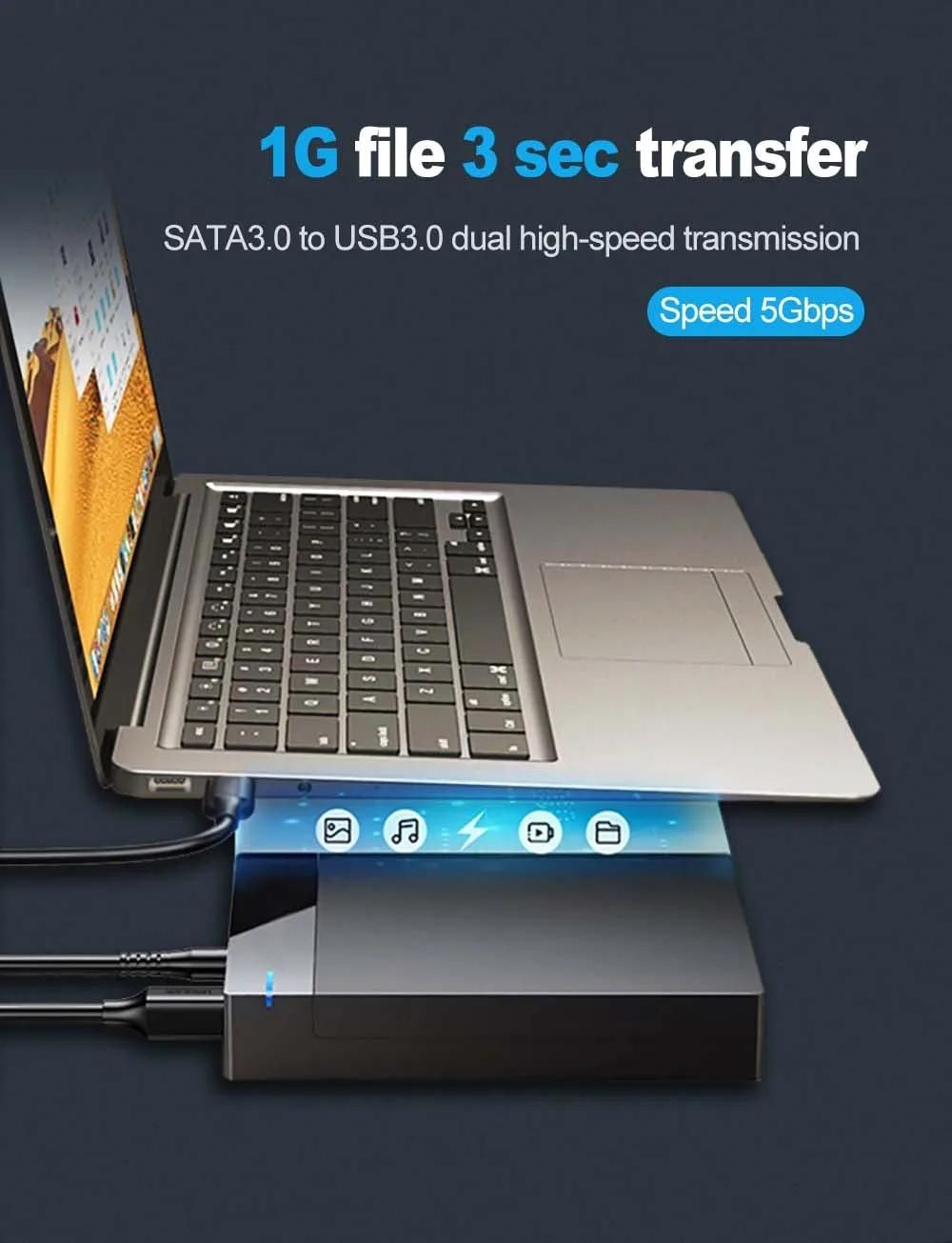 Botier HDD 3.5 2.5 botier de disque dur externe pour 3.5 2.5 pouces SATA SSD HDD UASP USB 3.0 vers SATA III 10 to botier de disque dur SSD-US Plug image 3 | Rakuten