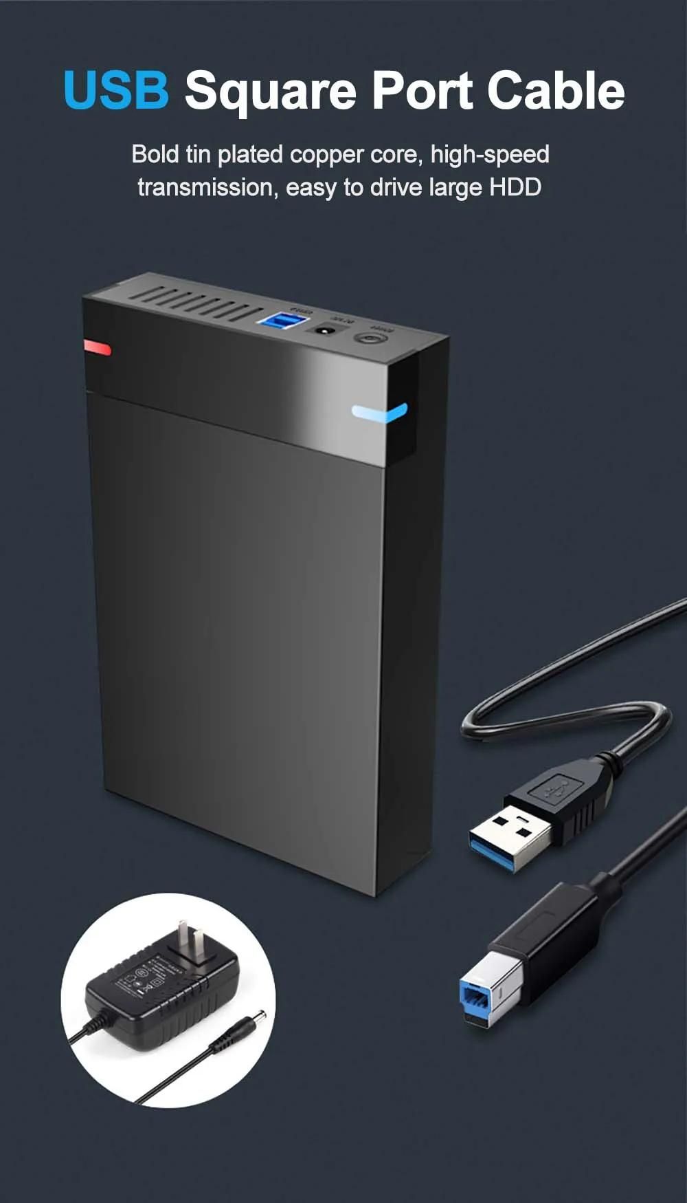 Botier HDD 3.5 2.5 botier de disque dur externe pour 3.5 2.5 pouces SATA SSD HDD UASP USB 3.0 vers SATA III 10 to botier de disque dur SSD-US Plug image 5 | Rakuten