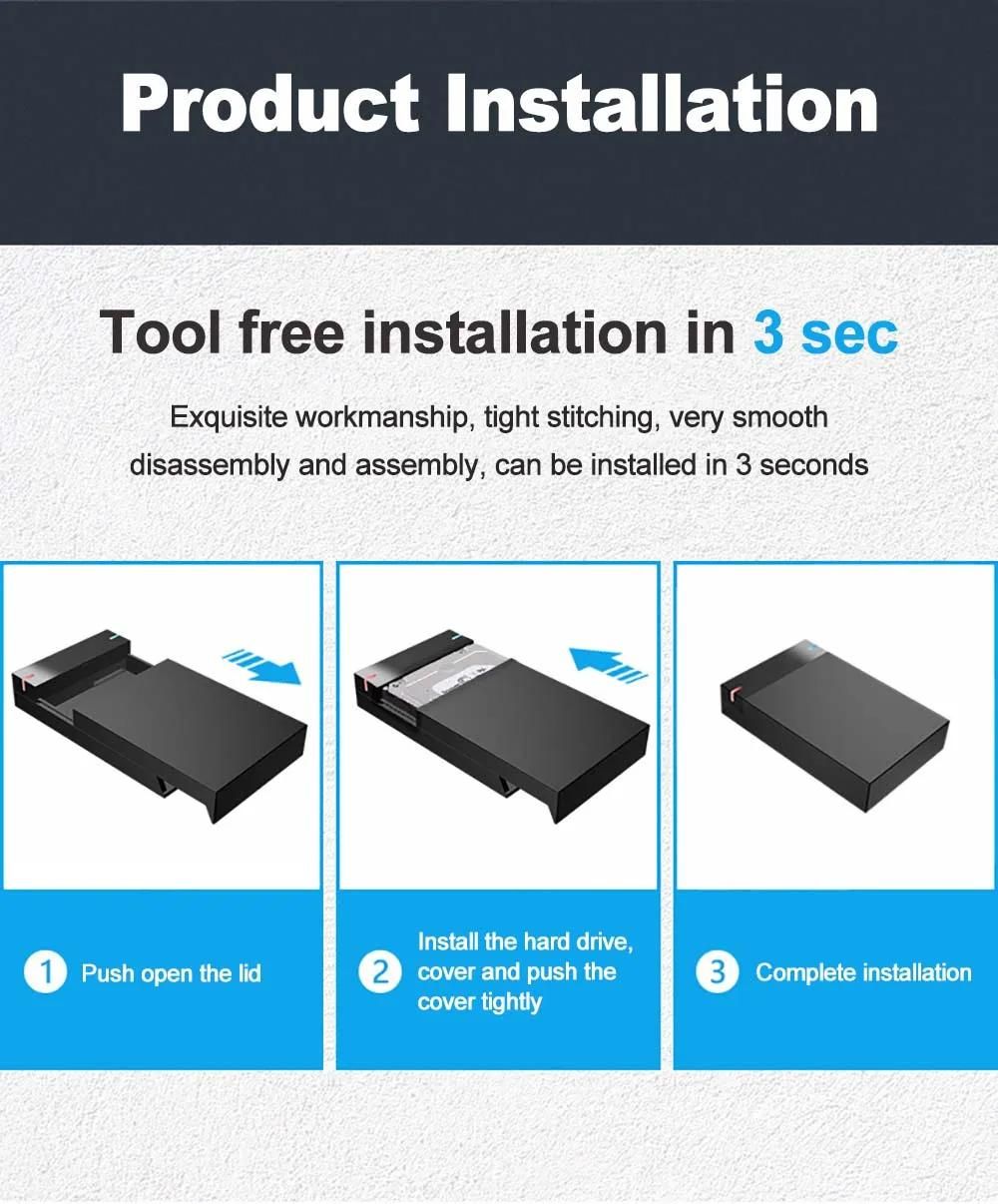 Botier HDD 3.5 2.5 botier de disque dur externe pour 3.5 2.5 pouces SATA SSD HDD UASP USB 3.0 vers SATA III 10 to botier de disque dur SSD-US Plug image 13 | Rakuten