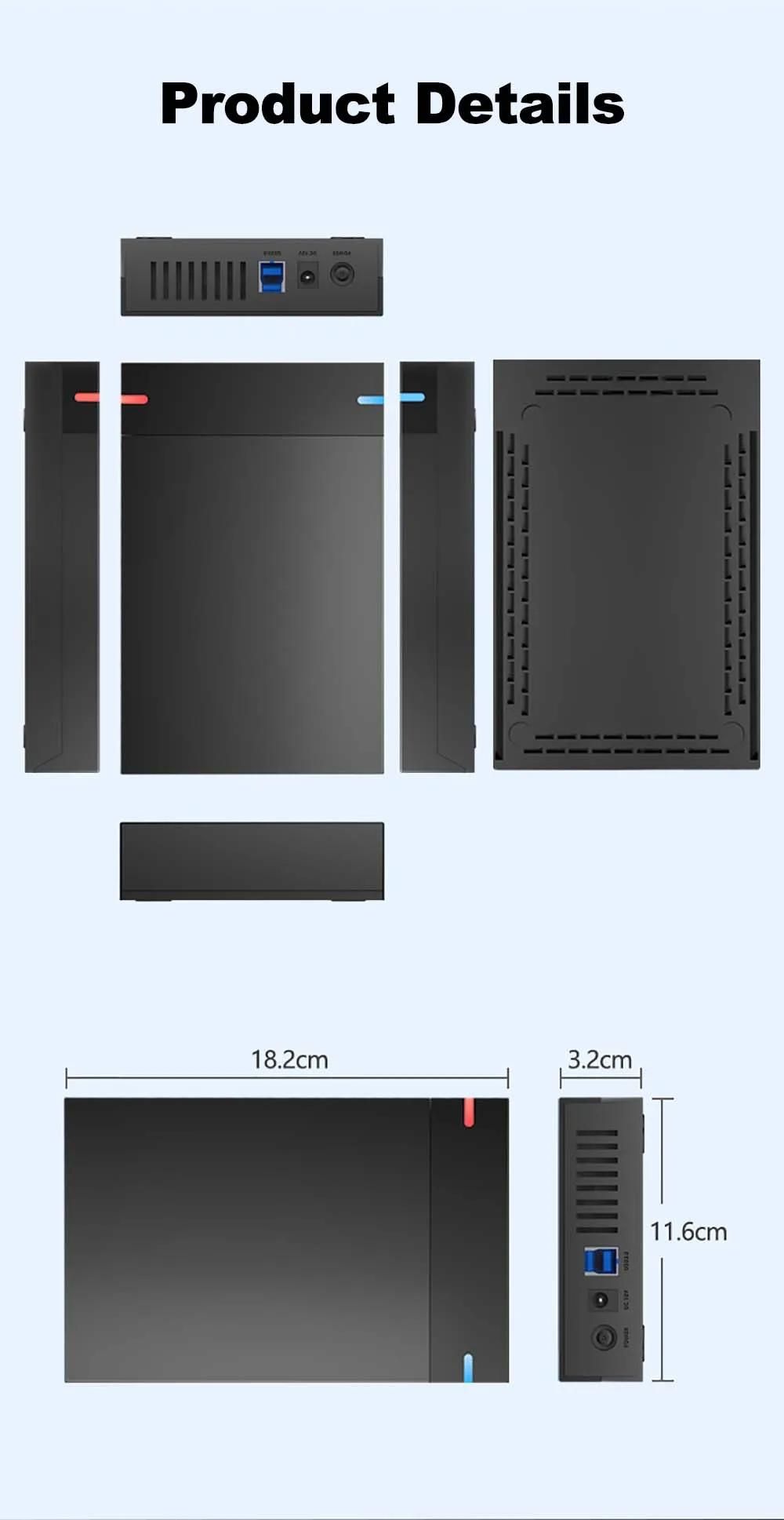 Botier HDD 3.5 2.5 botier de disque dur externe pour 3.5 2.5 pouces SATA SSD HDD UASP USB 3.0 vers SATA III 10 to botier de disque dur SSD-US Plug image 14 | Rakuten