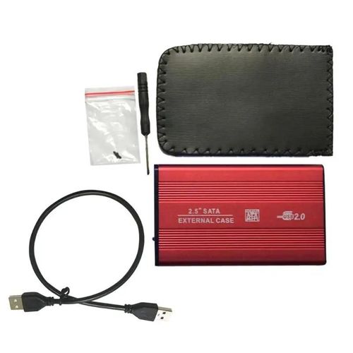 Boîtier de disque dur externe 2.5 pouces en alliage d'aluminium, USB 2.0 vers SATA, pour SSD de 2.5 pouces-Orange USB 2.0