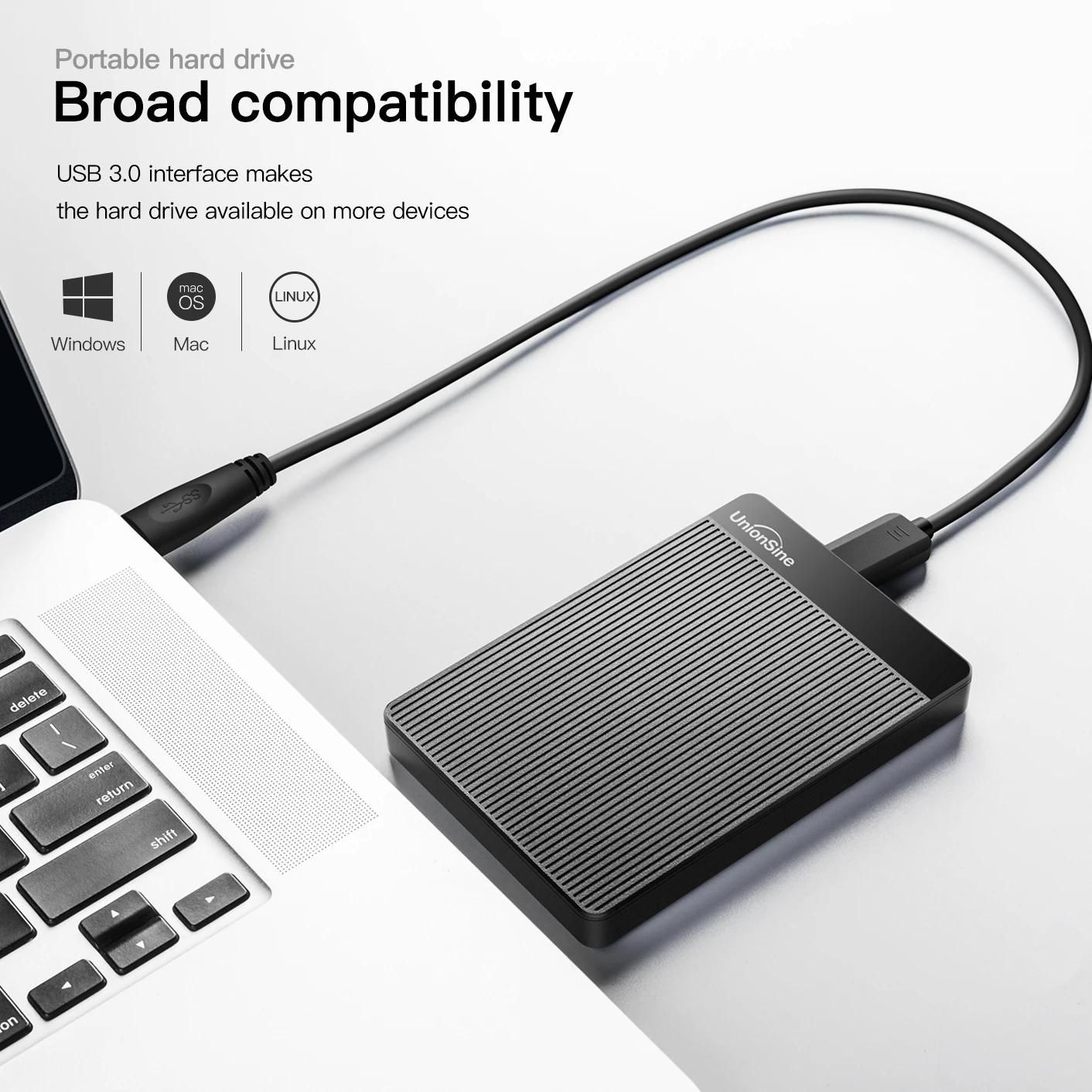 UnionSine HDD 2.5 ''disque dur externe Portable, USB3.0 stockage Compatible pour PC, Mac, ordinateur de bureau, MacBook, Xbox-2 TO-Noir image 2 | Rakuten