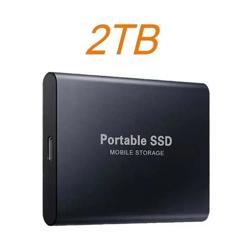 2025 nouveau disque dur étanche à l'eau et à la poussière disque dur externe Portable USB 3.1 disque solide haute vitesse pour PC/transfert de données/ordinateur Portable-Noir 2TB