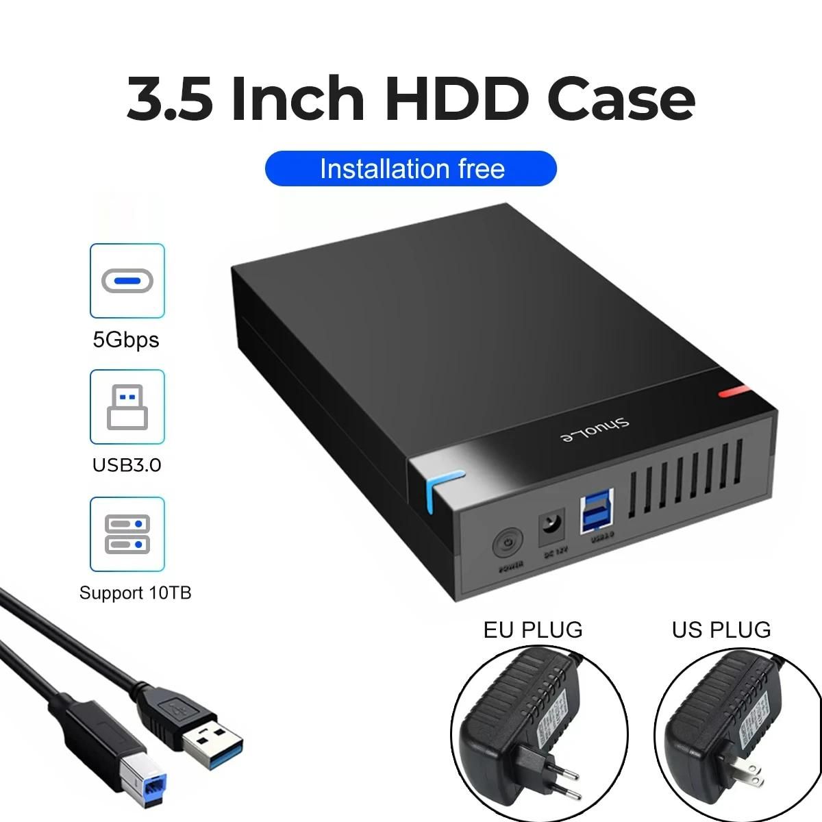 Botier de disque dur externe USB 3.0 vers SATA, 3.5 pouces, prise en charge du botier de disque dur de 10 to, adaptateur haute vitesse pour PC Lapop-EU Plug image 1 | Rakuten