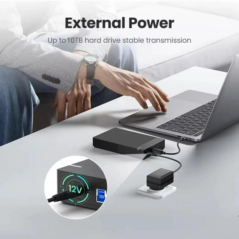 Botier de disque dur externe USB 3.0 vers SATA, 3.5 pouces, prise en charge du botier de disque dur de 10 to, adaptateur haute vitesse pour PC Lapop-EU Plug image 3 | Rakuten