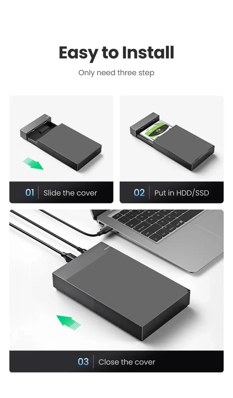 Botier de disque dur externe USB 3.0 vers SATA, 3.5 pouces, prise en charge du botier de disque dur de 10 to, adaptateur haute vitesse pour PC Lapop-EU Plug image 9 | Rakuten