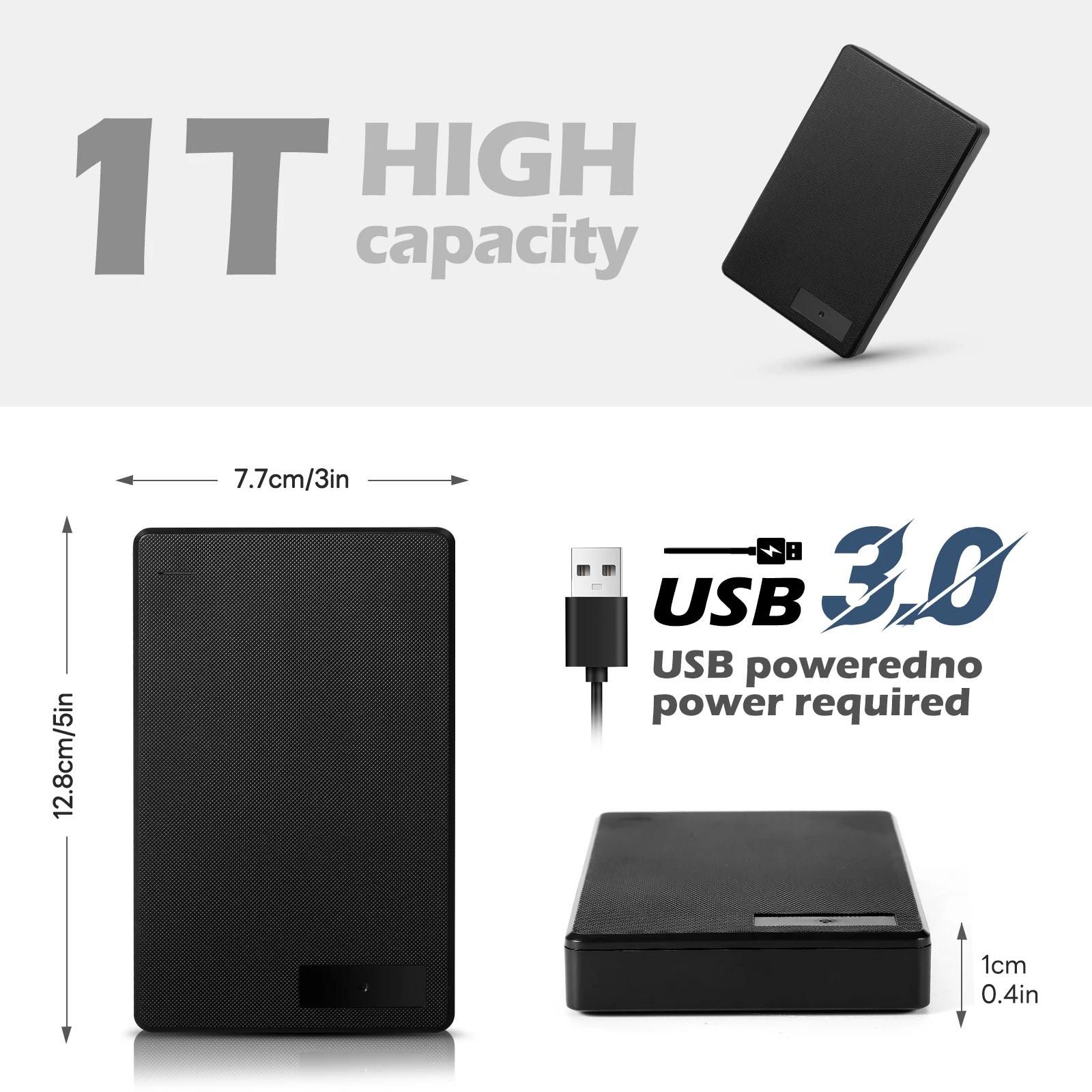 Disque dur HD externe portable,mmoire HDD, USB3.0, cl USB haute vitesse pour ordinateur portable, PC, MacBook, PS4, PS5-2 TO-Noir image 3 | Rakuten