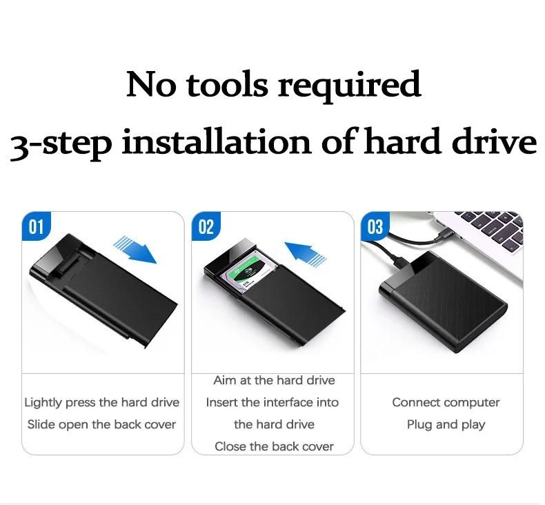 Botier de disque dur portable Q5, USB 2.5, convient aux disques durs mcaniques  semi-conducteurs, prend en charge l'interface SATA, ordinateur portable, 3 pouces-3.0 Noir image 13 | Rakuten