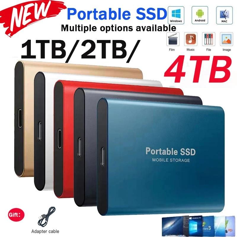 2025 nouveau disque dur tanche  l'eau et  la poussire disque dur externe Portable USB 3.1 disque solide haute vitesse pour PC/transfert de donnes/ordinateur Portable-Rouge 1TB image 1 | Rakuten