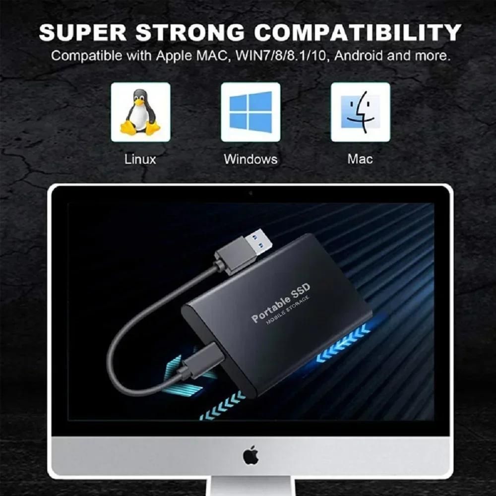 2025 nouveau disque dur tanche  l'eau et  la poussire disque dur externe Portable USB 3.1 disque solide haute vitesse pour PC/transfert de donnes/ordinateur Portable-Rouge 1TB image 3 | Rakuten