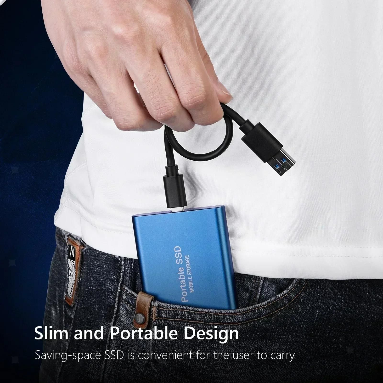 2025 nouveau disque dur tanche  l'eau et  la poussire disque dur externe Portable USB 3.1 disque solide haute vitesse pour PC/transfert de donnes/ordinateur Portable-Rouge 1TB image 5 | Rakuten