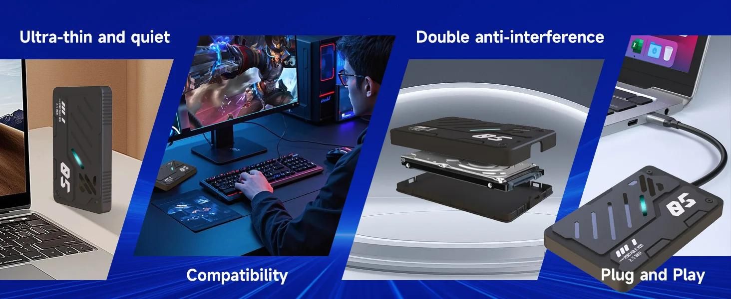2.5hdd Disque Dur Externe Portable Usb3.0/3.1, Disque Dur Externe Pour Ps4 Ordinateur Portable Macbook Pc-usb3.0 image 2 | Rakuten