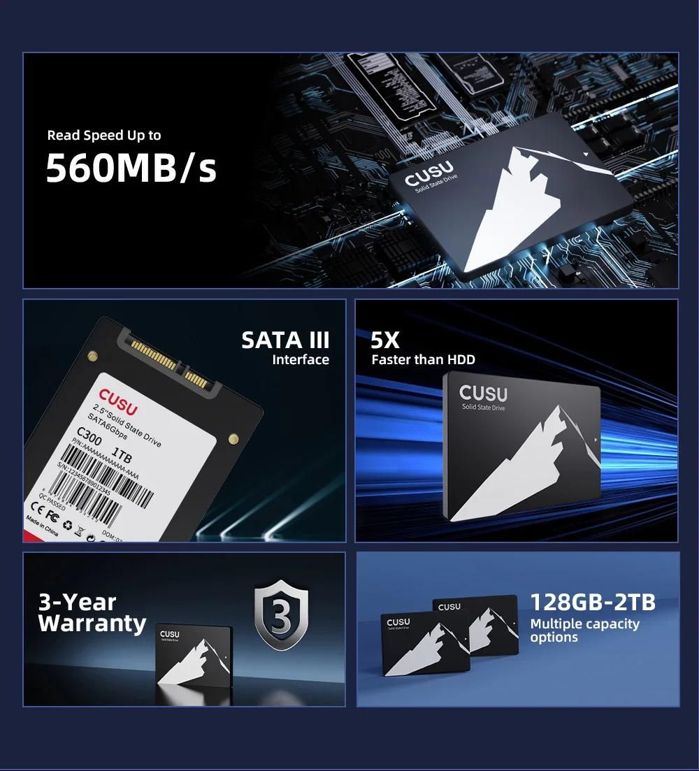 CUSU SSD 1 To 2 To SATA 2,5 ''SATA3 Disque dur SSD 128 Go 256 Go 512 Go pour ordinateur portable-256 GO image 3 | Rakuten