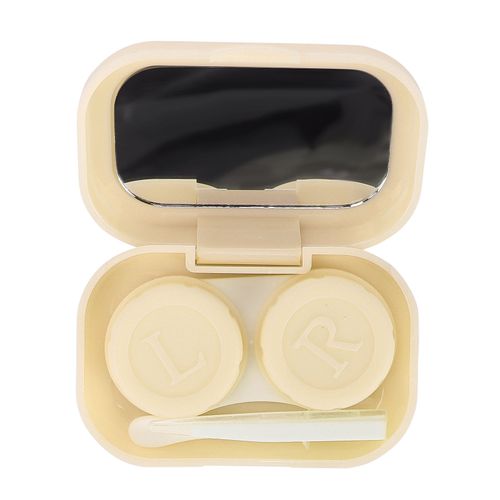 Mini Boite De Voyage Pour Lentilles De Contact, Pince A Epiler, Batonnet De Retrait, Etui Portable Pour Lentilles De Contact, Jaune 