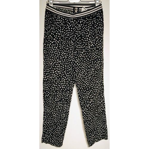 Pantalon Fin D'Été Noir À Pois Blanc Sorry 4 The Kiss - T 10 Ans