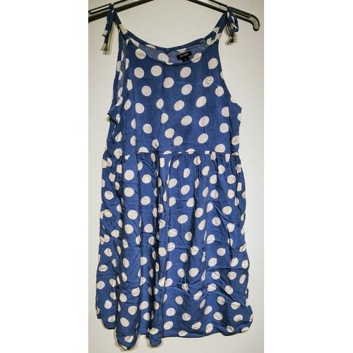 Robe Bleue À Pois Blancs Kiabi - 8 Ans