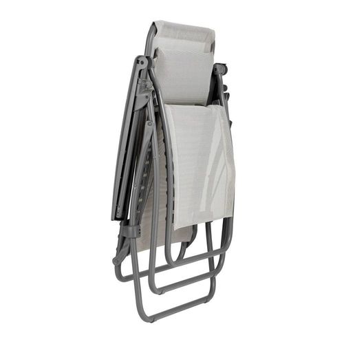 Ensemble Fauteuil Relax Et Porte Gobelet En Acier Beige