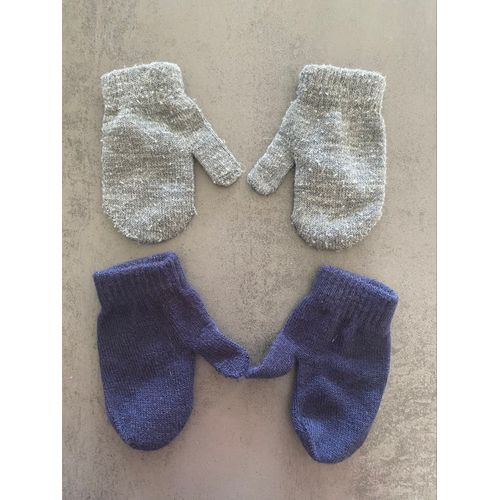 Lot De Deux Paires De Moufles Marine Et Grises Kiabi Taille 3/6 Ans