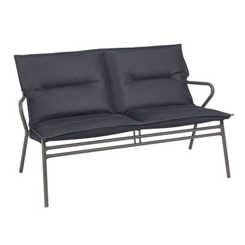 Ensemble 1 Table Basse Rectangle Et 2 Banquettes En Acier Gris