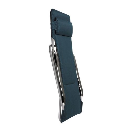 Ensemble Chaise Longue Et Repose-Jambes En Acier Bleu