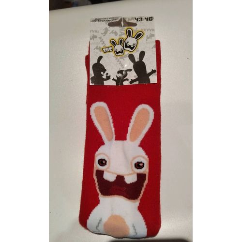 Chaussettes D'intérieur Antidérapantes Les Lapins Crétins T 43/46 Neuf
