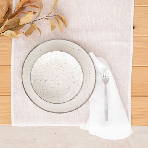 Chemin De Table En Lin Blanc