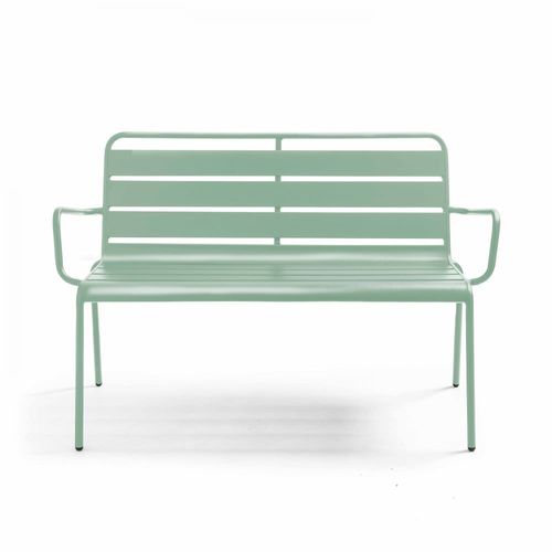 Banc De Jardin En Métal Vert Sauge