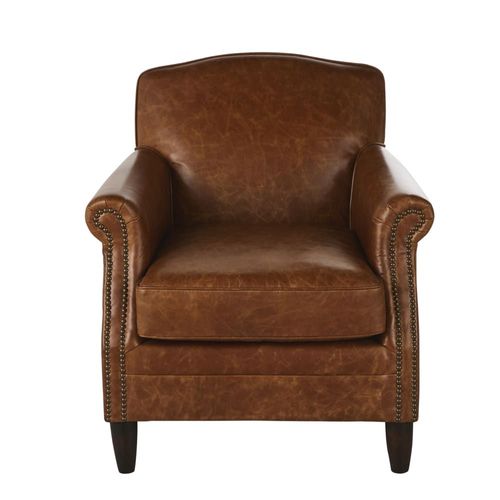 Fauteuil En Cuir Marron