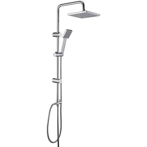 Colonne de Douche Chromé JOHO - Ensemble de douche en acier inoxydable avec pommeau de douche en ABS 20 x 20 cm