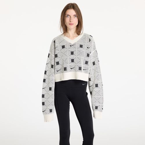 Pull Nike Naomi Osaka Women's Engineered Knit Sweater Pale Ivory/ Black/ Light Orewood Brown M
