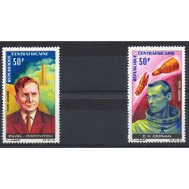 Centrafrique Timbres Espace : Astronaute Et Cosmonaute