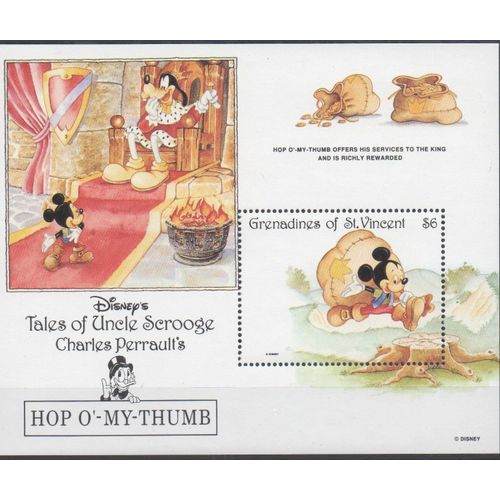 Grenadines Of Saint Vincent Timbres Disney : Le Petit Poucet , 2 Blocs