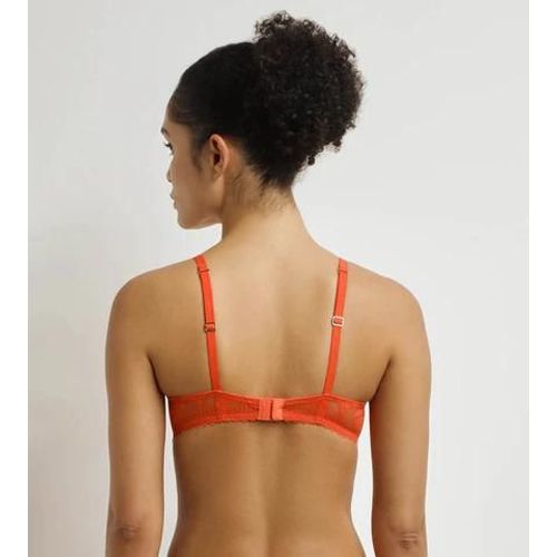 Dim Soutien-Gorge Corbeille À Armatures Orange Art Flowers