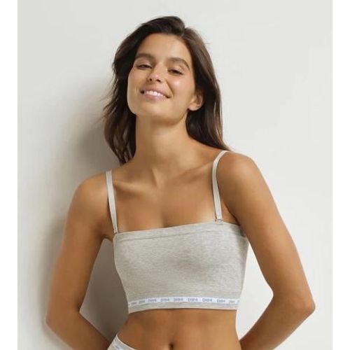 Dim Brassière Femme Côtelée Gris Chiné Dim Icons