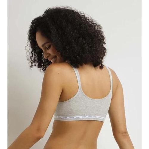Dim Soutien-Gorge Sans Armature Paddé Côtelé Gris Dim Icons
