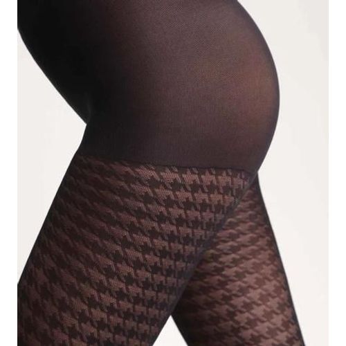 Dim Collant Noir À Motif Pied De Poule Dim Style