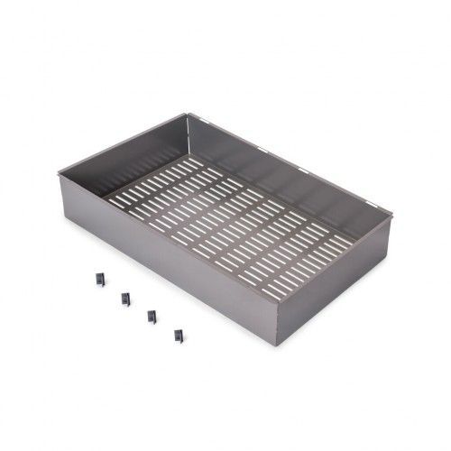 Panier de rangement en acier pour armoire et dressing Quartz - titane - module 800 mm EMUCA