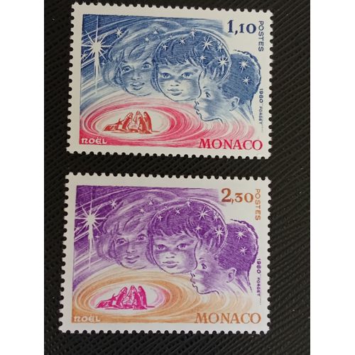Timbre Monaco Y T 1249 - 1250 Enfants Et Crèche 1980 (040709 )